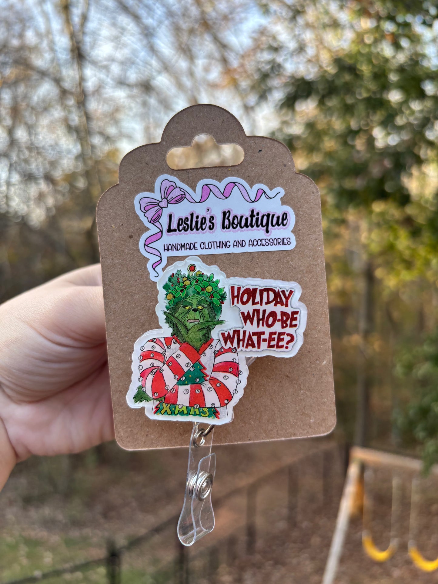 Christmas badge reel