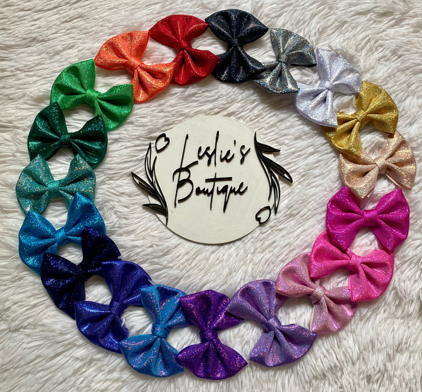 3 inch glitter bows on clips