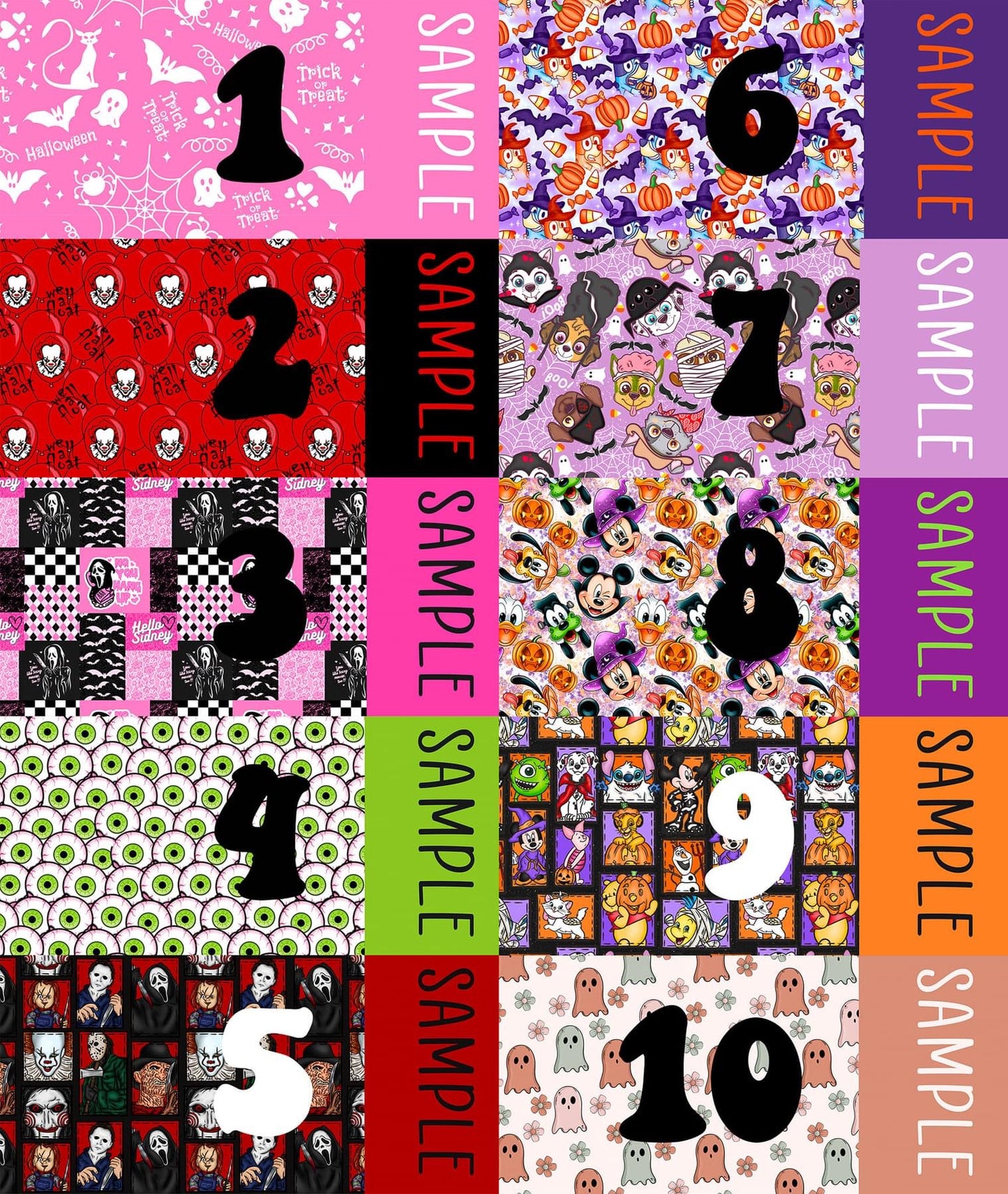 Custom name halloween bows on CLIP