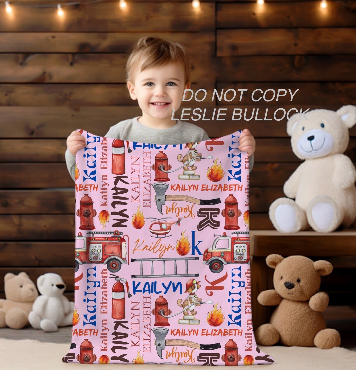 Custom name firefighter blanket