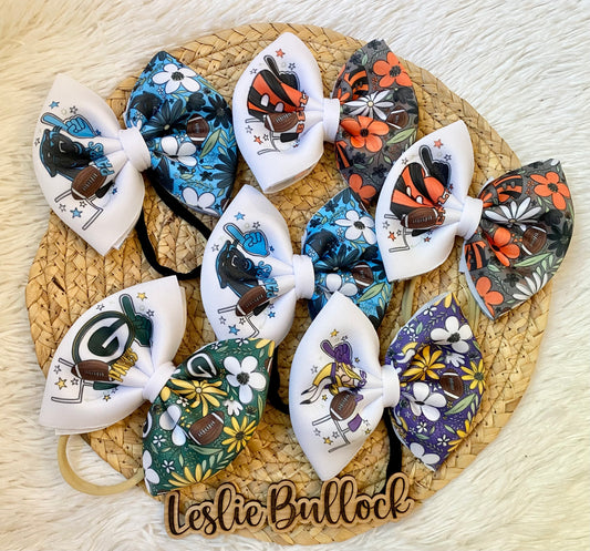 Football puff bows