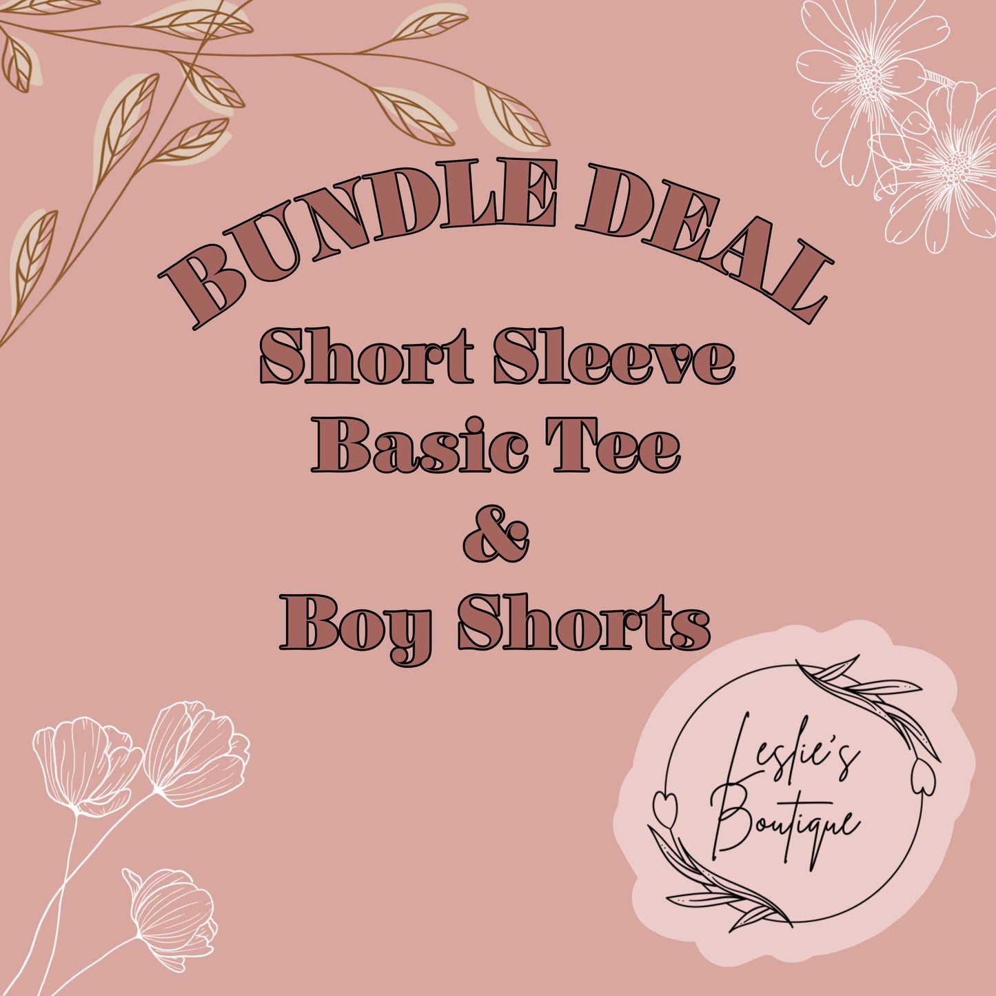 Basic t-shirt short sleeve and boy shorts bundle