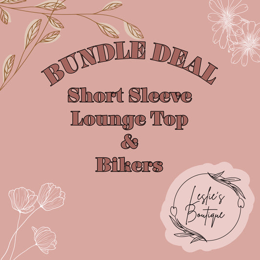 Lounge top short sleeve and biker bundle