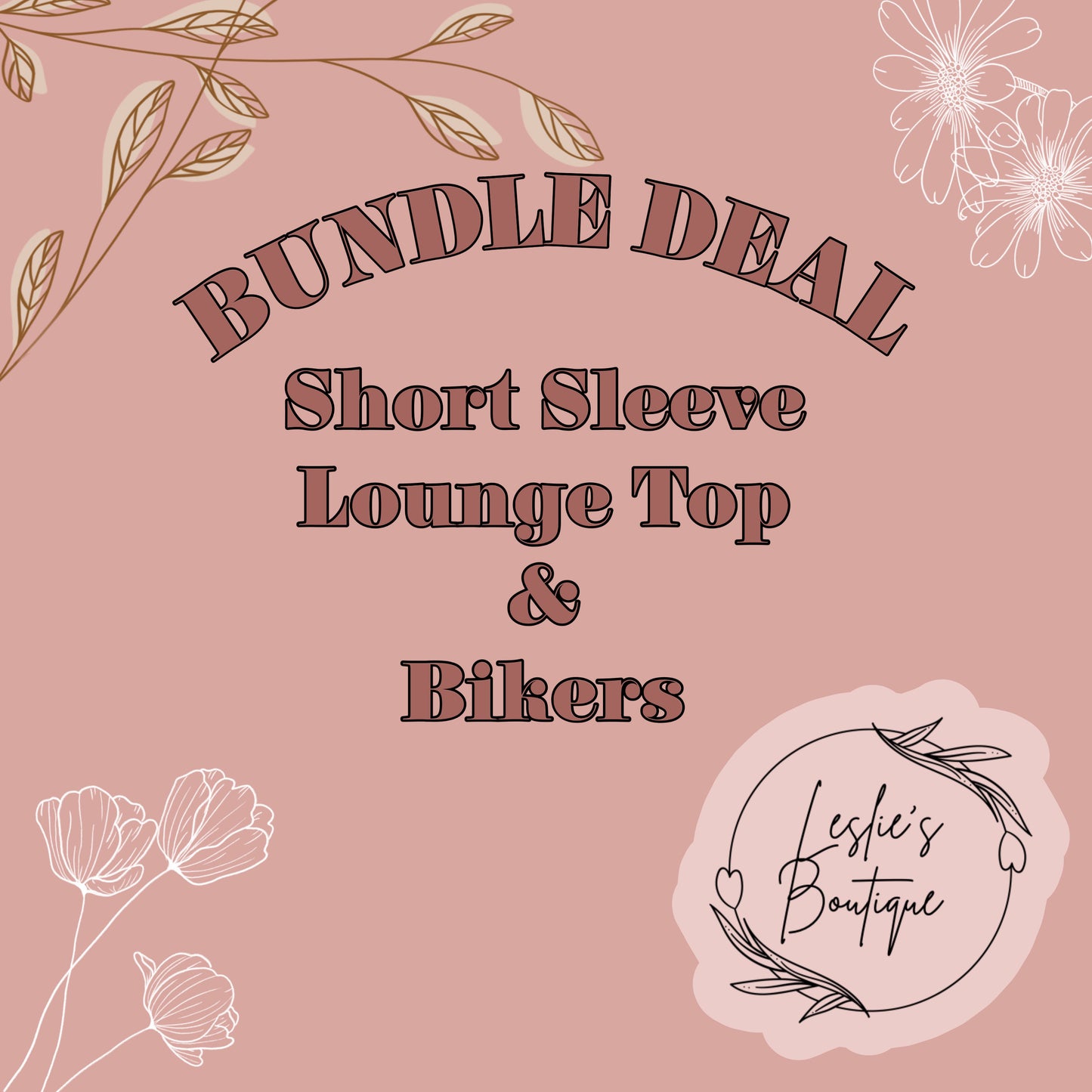 Custom Lounge top short sleeve and biker bundle