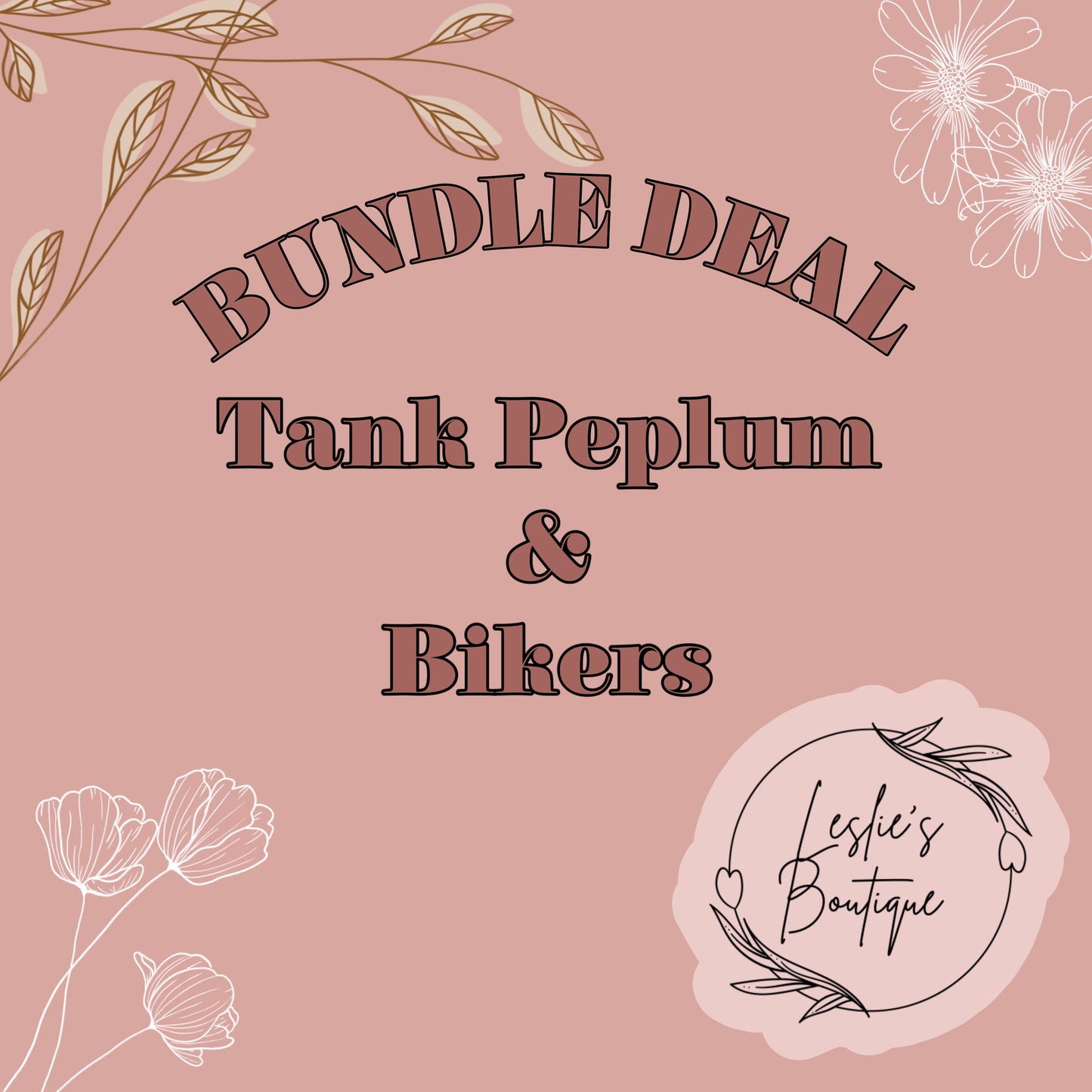 Tank top peplum and biker bundle
