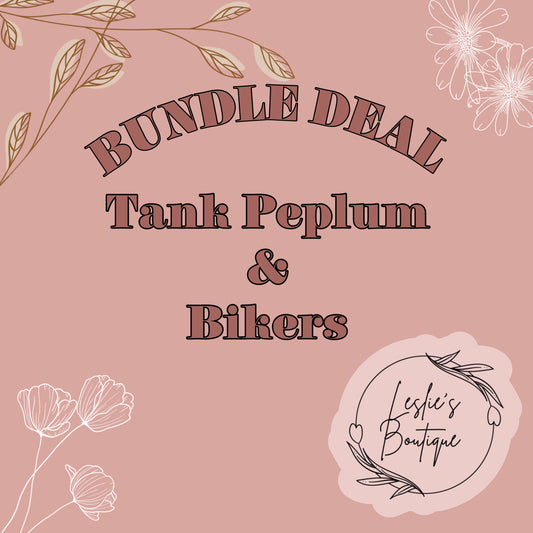 Tank top peplum and biker bundle