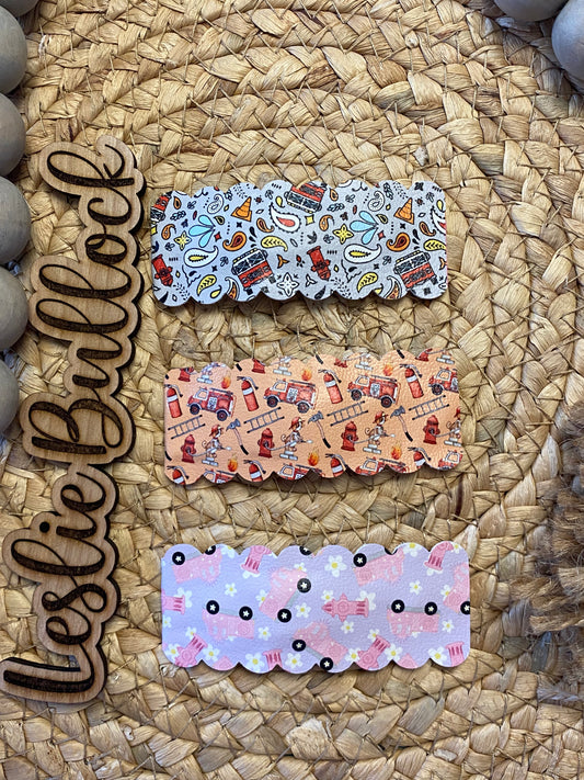 Firetruck hair clips