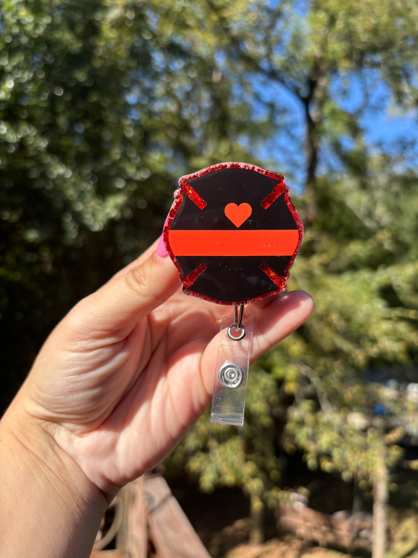 Thin red line badge reel