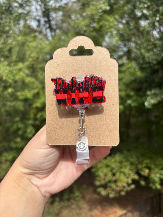 Thin red line badge reel firewife