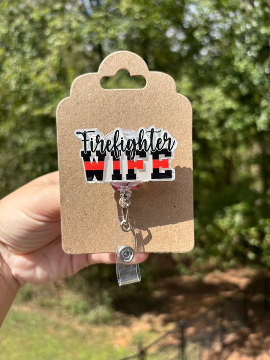Thin red line badge reel firewife