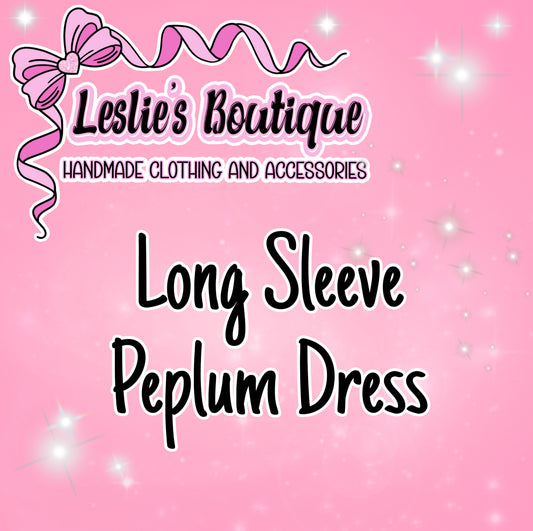 Custom long sleeve peplum dress