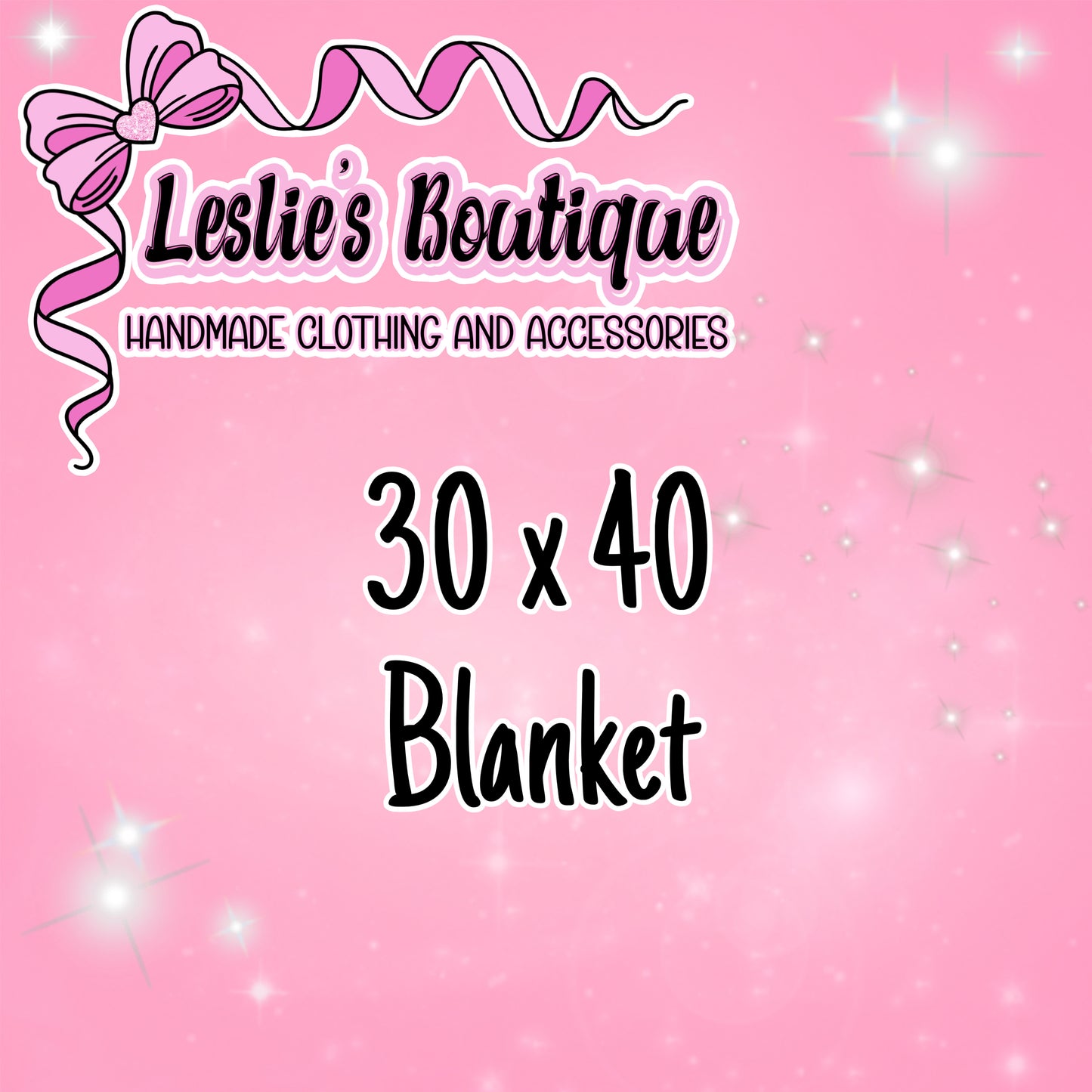 Custom Blanket 30x40 white backing