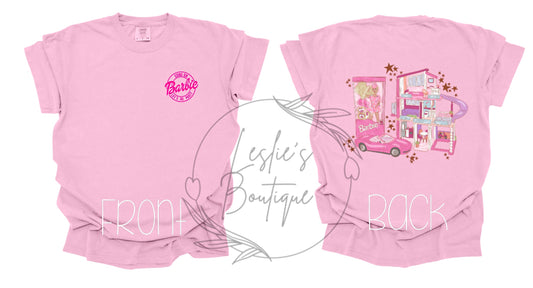 Dollhouse shirt design on front and back