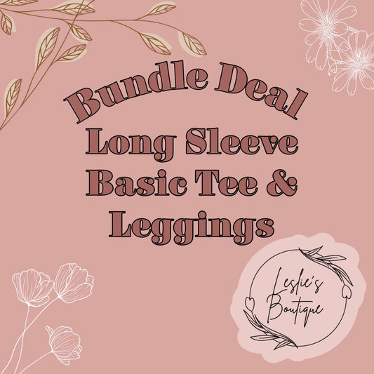 Basic t-shirt long sleeve and leggings bundle