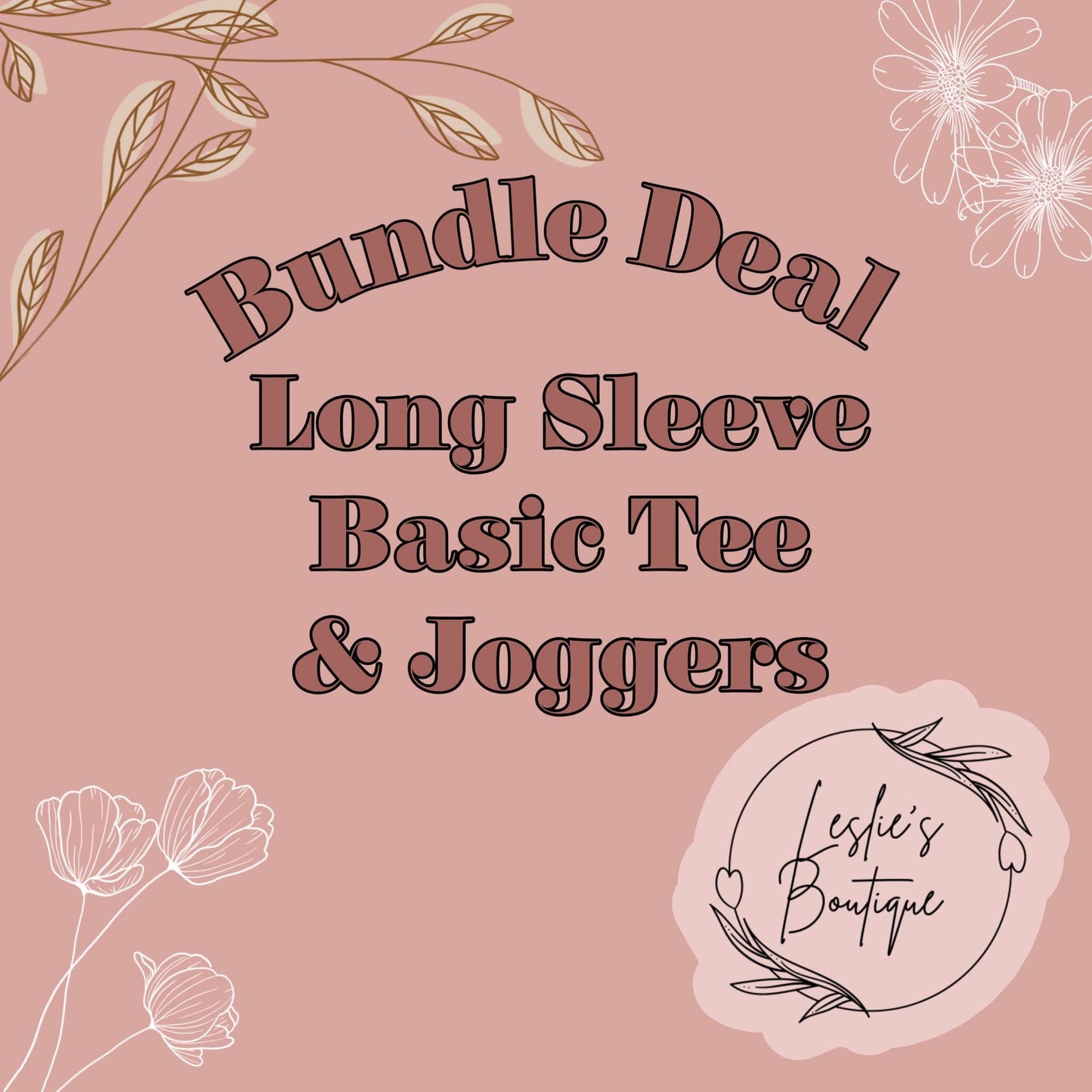 Basic t-shirt long sleeve and joggers bundle