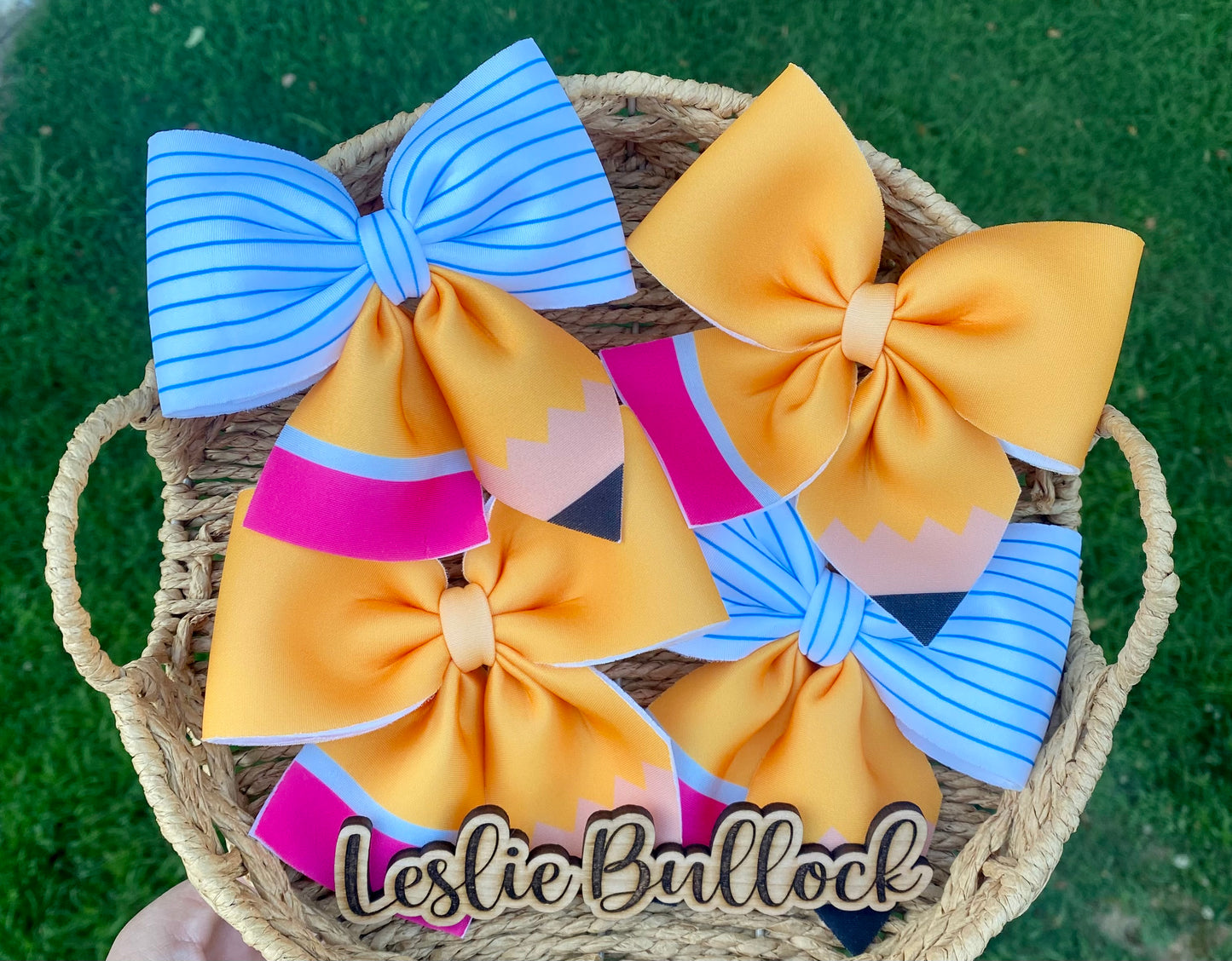 5 inch back to school pencil bows