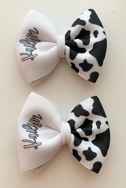 COW PRINT NAME BOWS