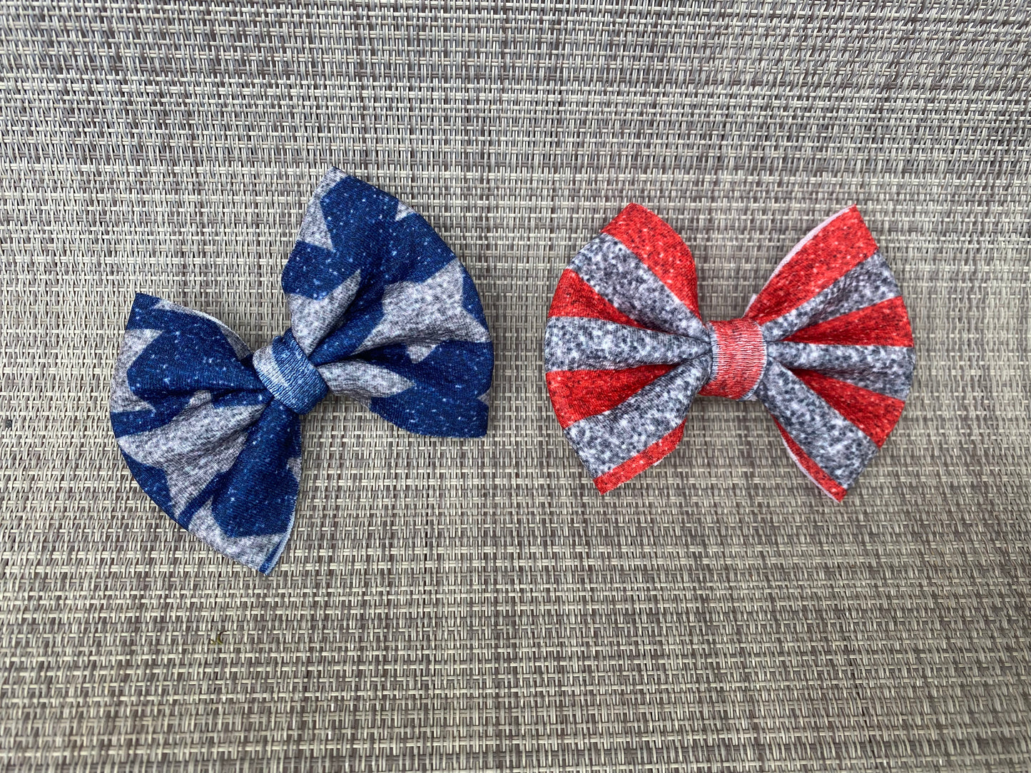 Glitter patriotic 3 inch pigtails