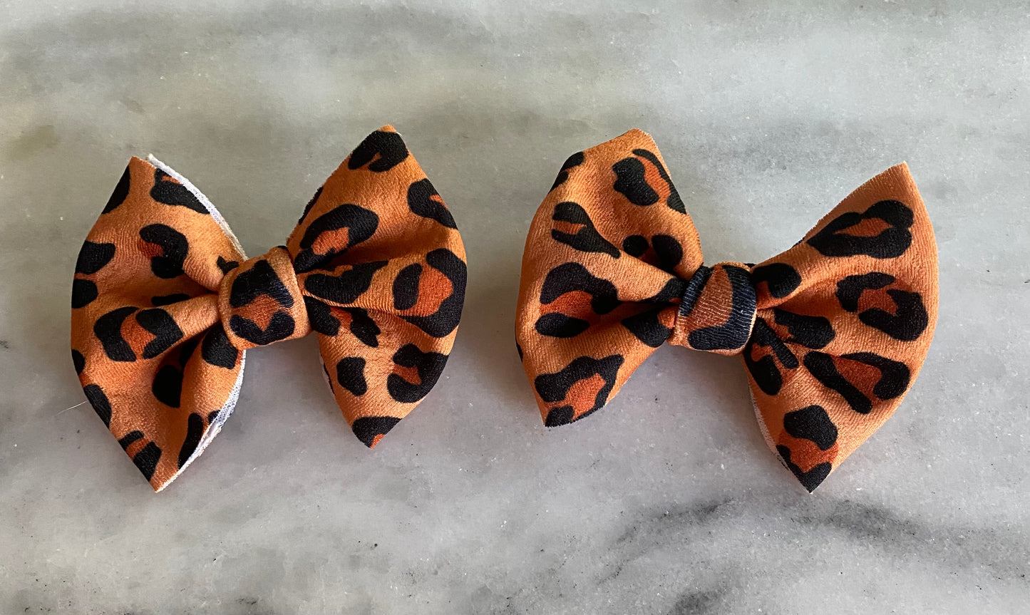 Fall leopard print 3 inch pigtails