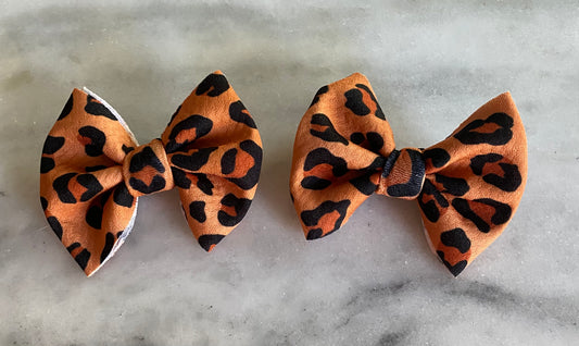 Fall leopard print 3 inch pigtails