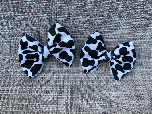 Cow print 3 inch pigtails
