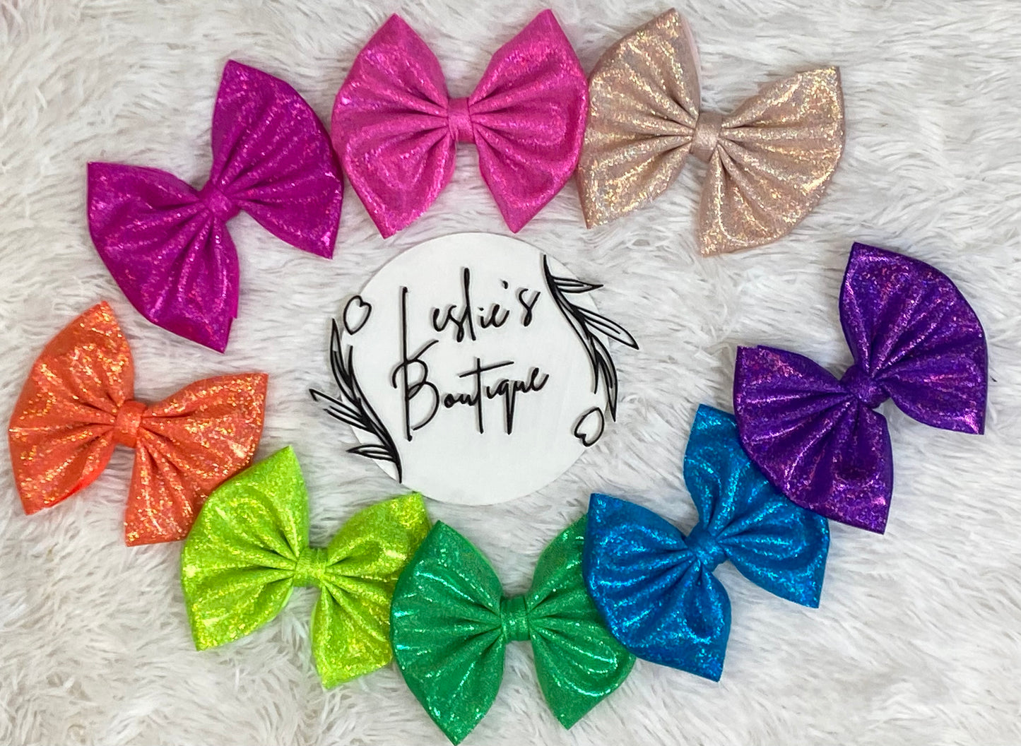 5 INCH GLITTER BOWS